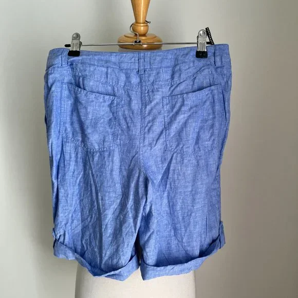 Sportscraft Ladies Light Blue Casual Linen Shorts Size 8 - Picture 8 of 14